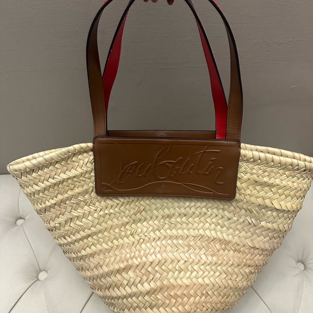 Authentic Christian Louboutin Brown Shoulder Bag with Red Accents - Picture 5 of 7